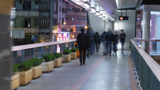 香港夜景图行走香港大街GIF高清图片