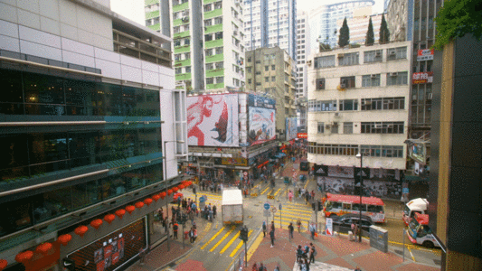 香港城市香港九龙塘商业大街延迟GIF高清图片