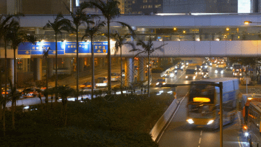 香港夜景图香港天桥夜景延迟GIF高清图片