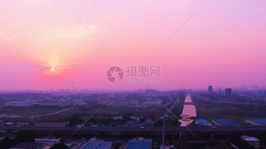 gif动图 实景动图  工业城市日落延时gif.gif