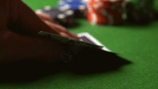 澳门科技馆扑克牌筹码实拍视频GIF高清图片