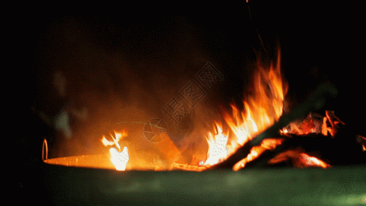 烧火火焰实拍视频素材GIF图片
