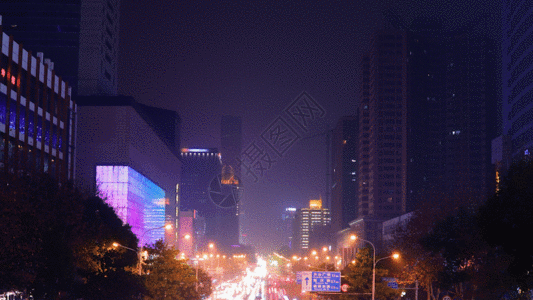 武汉中心中山路交通延时GIF高清图片