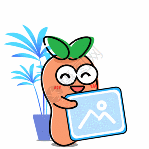 萝小卜卡通形象配图gif图片素材