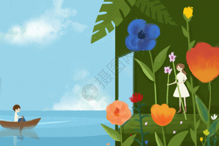 划船创意图片 海河 划船插画插图 海河 划船元素素材 海河 划船gif