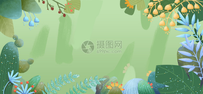 绿色植物插画图片