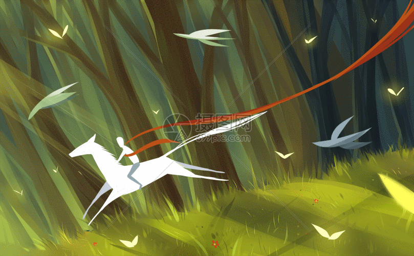 森林奔驰gif动图图片-正版gif素材401109829-摄图网