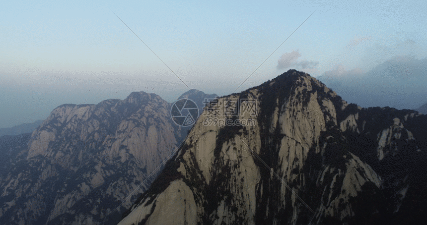 西岳华山航拍原始素材GIF图片