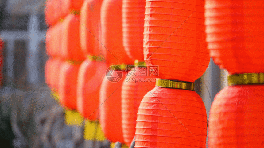 大红灯笼实拍gif动图图片-正版gif素材401112596-摄图网
