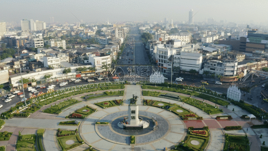 gif动图 实景动图  城市发展 无人机航拍泰国曼谷城市中心广场gif.