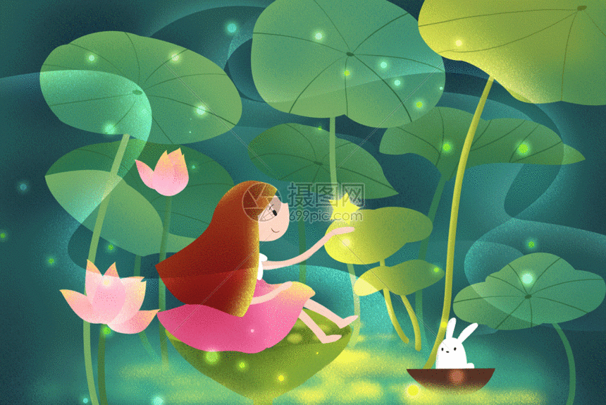 gif动图 插画动图 夏天的夜晚gif.psd,gif 860_574