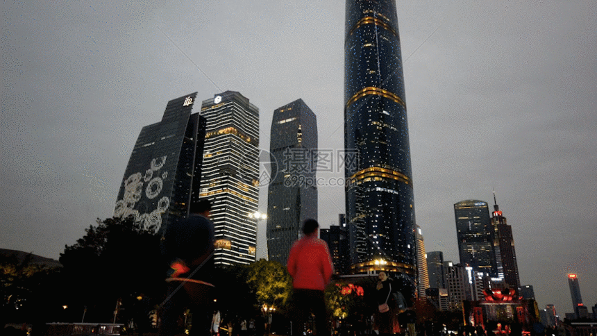 gif动图 实景动图  广州花城广场建筑延时视频素材gif.gif