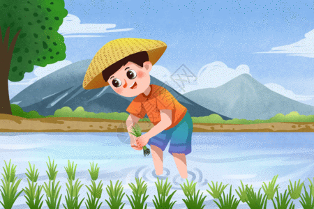 谷雨耕种gif图片素材