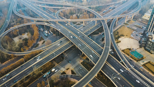 交通道路航拍城市立交桥GIF高清图片