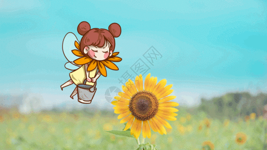 春天的向日葵gif图片素材