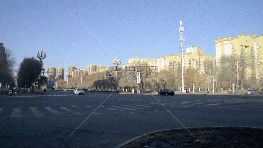 gif动图 实景动图  城市道路交通十字路口影视素材gif.,gif 860_484