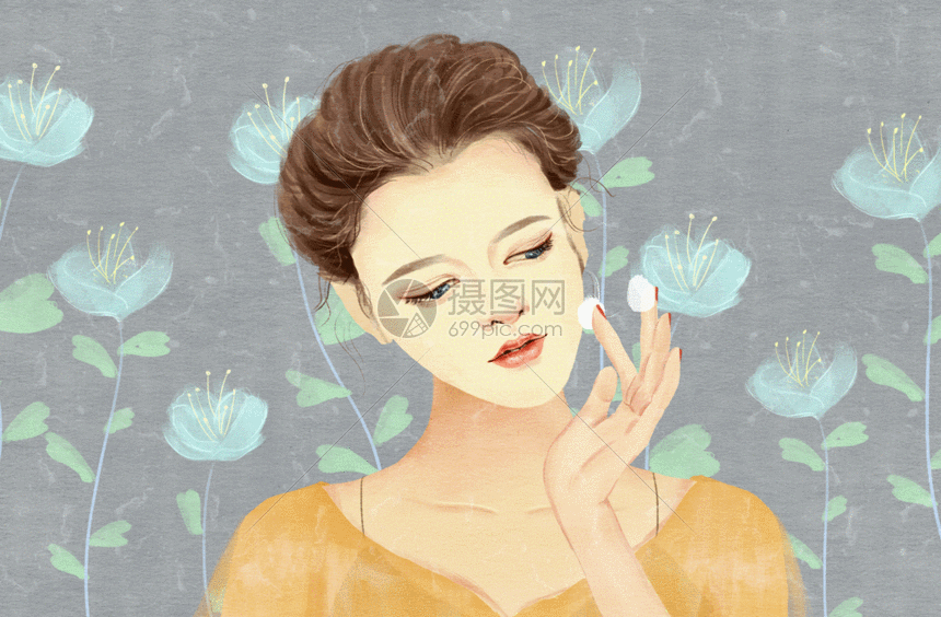 护肤养颜女孩gif