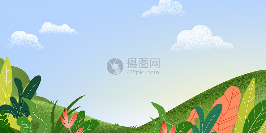 绿色植物插画图片