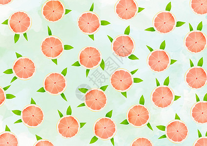 水彩风粉色橙子背景图片