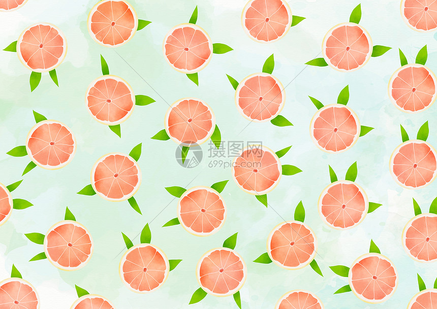 水彩风粉色橙子背景图片