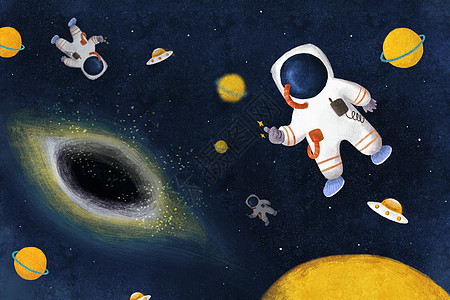 黑洞太空宇航员背景图片