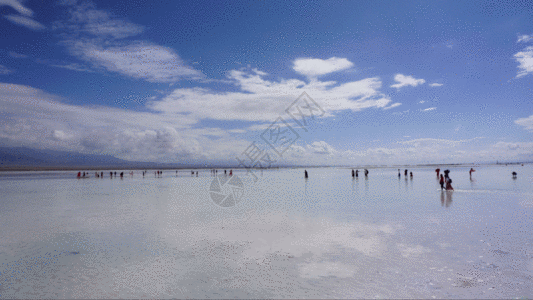 旅行拍照青海茶卡盐湖延时GIF高清图片