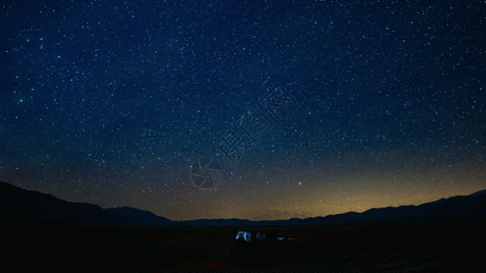 夜晚的天空夜景间隔拍摄GIF高清图片