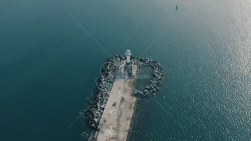 航拍灯塔gif动图图片-正版gif素材401130728-摄图网