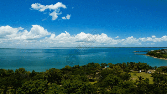 海岛度假村延迟摄影三亚海面风景GIF高清图片