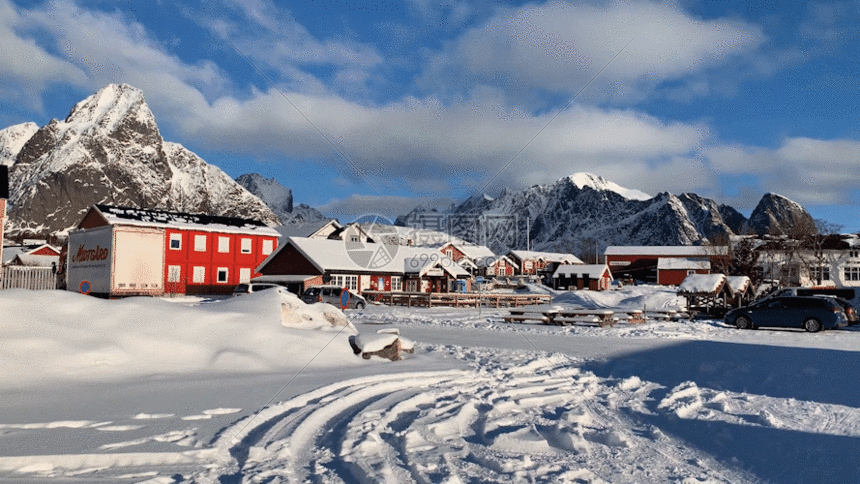 gif动图 实景动图  冬季罗弗敦群岛自然风光gif.gif