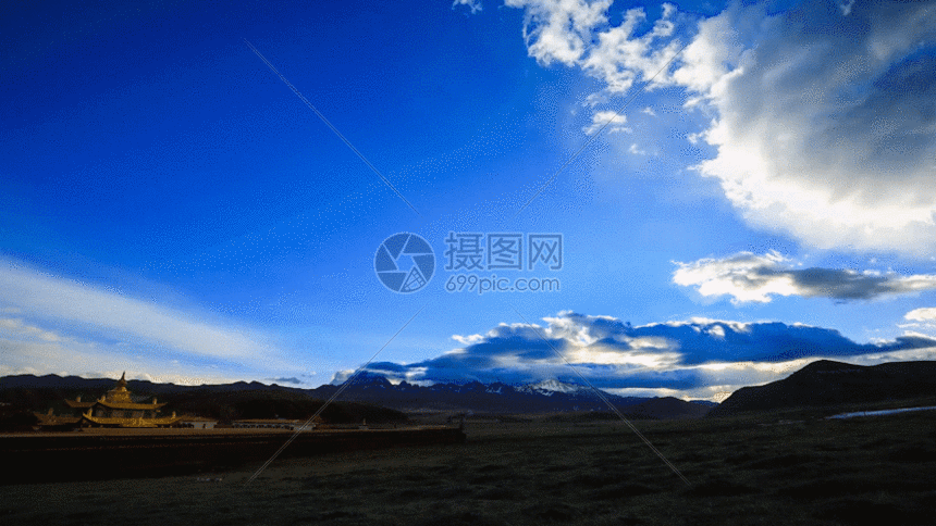 草原日出延时gif