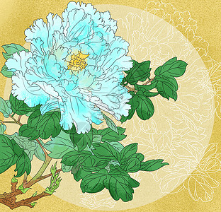 中国风古风工笔美丽蓝花花卉图片