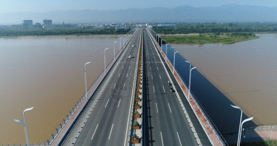 渭河大桥杨凌4K航拍原始GIF图片