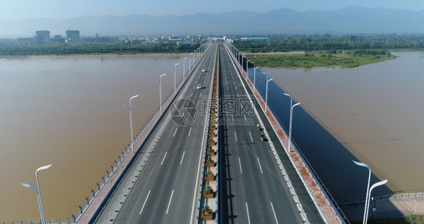 渭河大桥杨凌4k航拍原始gif动图图片-正版gif素材-摄