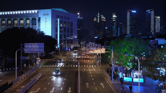 上海公路城市夜景GIF高清图片