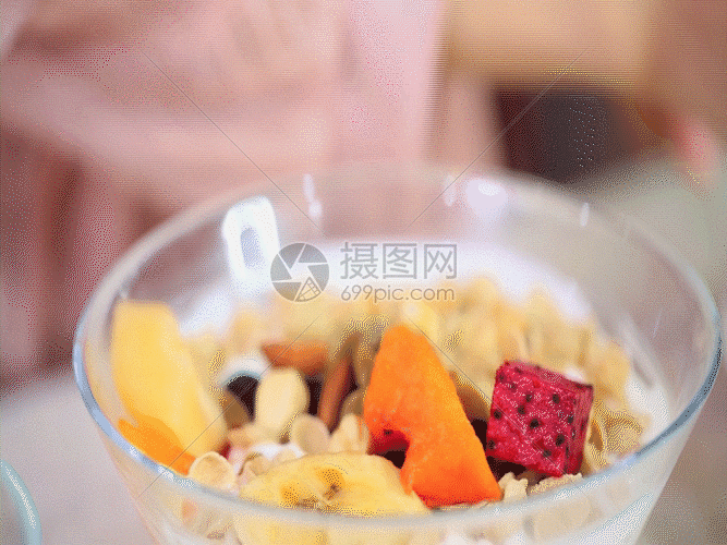 酸奶零食 gif水果美食制作过程