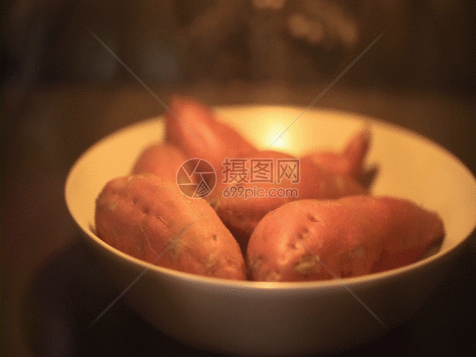 实拍烤红薯GIF图片