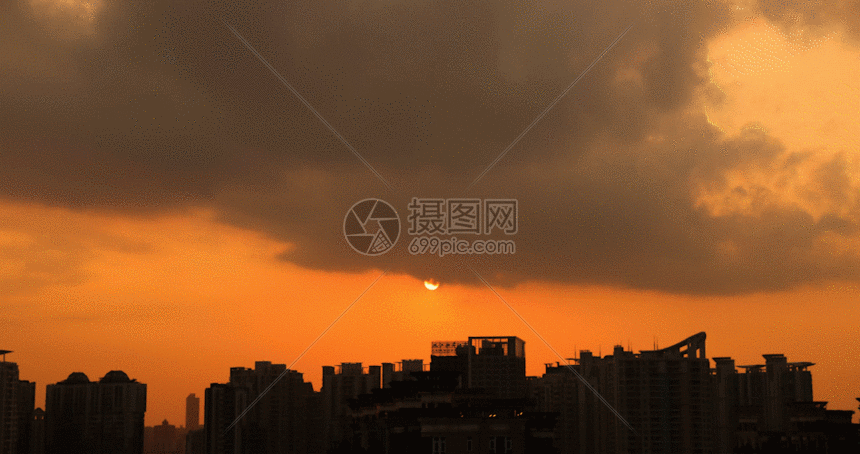 gif动图 实景动图  城市唯美日落gif.gif