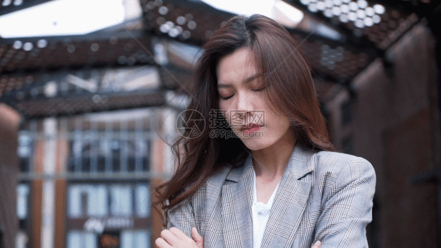 有压力的女白领gif动图图片-正版gif素材401142690-摄
