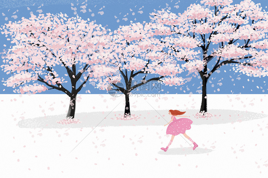 樱花树插画