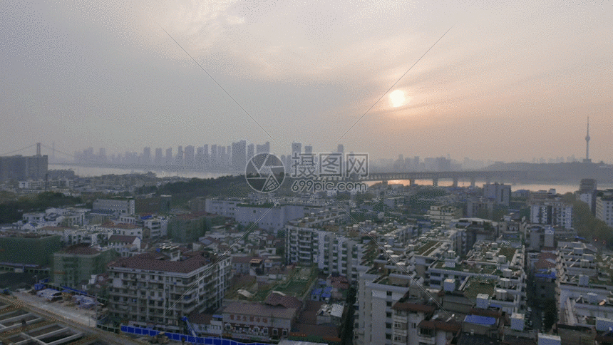 武汉长江大桥延时摄影视频GIF图片