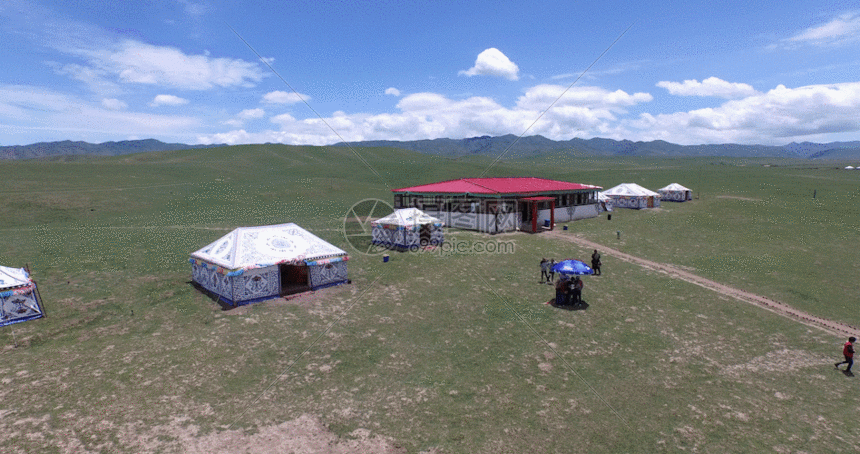 甘肃甘南藏地夏河桑科草原gif动图图片-正版gif素材401148007-摄图网