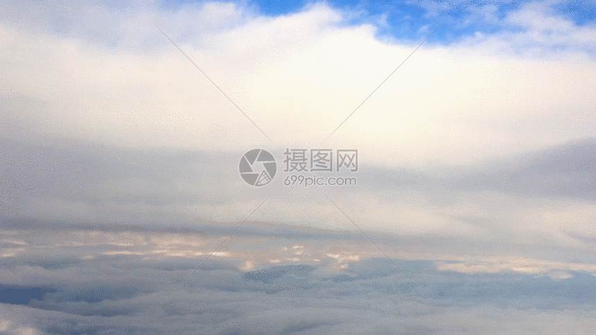 gif动图 实景动图  蓝色天空上的白云gif.gif