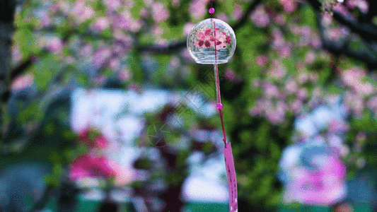 日式樱花风铃GIF高清图片
