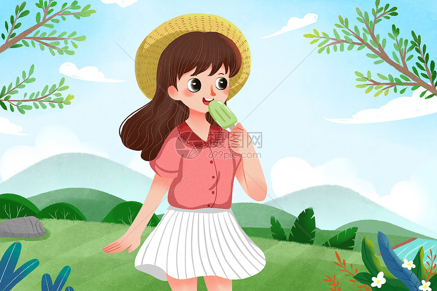 夏天吃冰淇淋