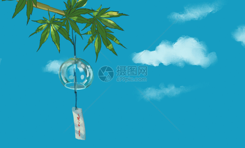 风铃gif动图图片-正版gif素材401175272-摄图网