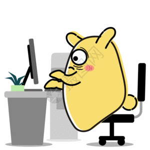 黄色抽象商务背景摄小兔卡通形象配图GIF高清图片