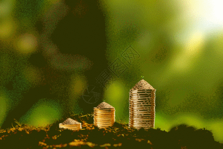 阳光理财硬币上发芽的种子gif动图高清图片