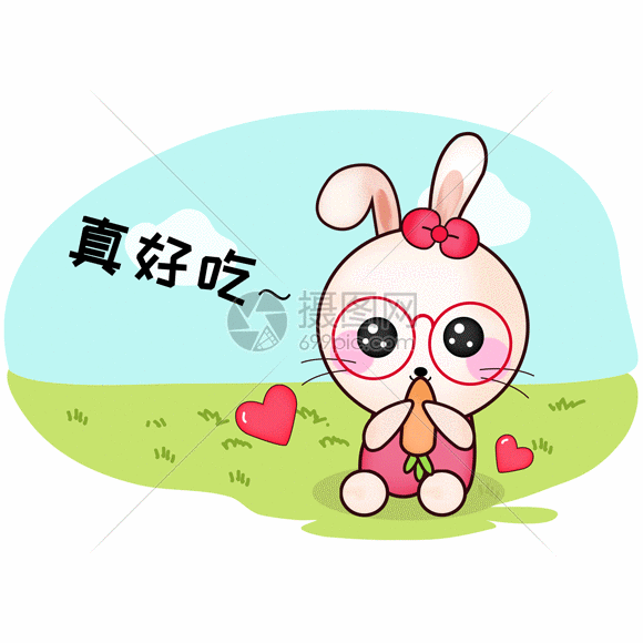 甜咪兔卡通形象配图gif