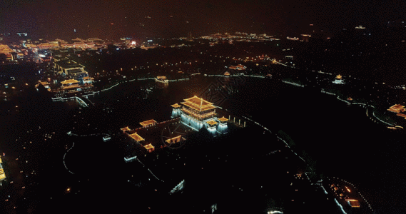 西安曲江夜景GIF图片